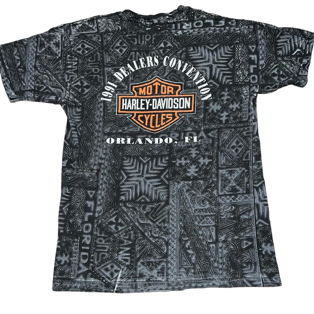 Vintage 90s graphic Harley Davidson Dealers Convention AOP RK Stratman T-Shirt